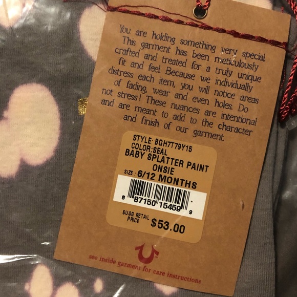 🌟 Last One! True Religion Splatter Paint Onesie - Picture 7 of 9